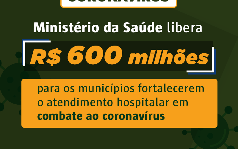 Saúde destina mais R$ 600 mi para ações de combate à pandemia