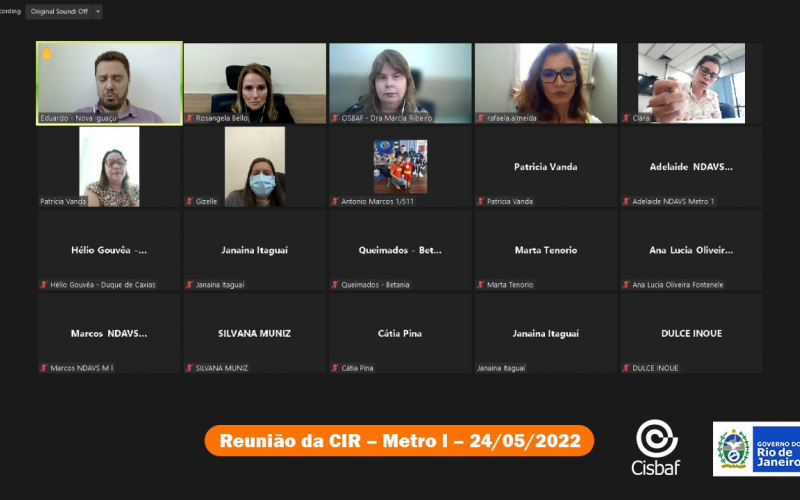 Cisbaf participa do Webinar da Câmara Técnica da CIR - Metropolitana I